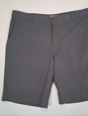 Nike Golf Tour Performance Dri-FIT Flat-Front Striped Shorts 40×11 Grey Modern